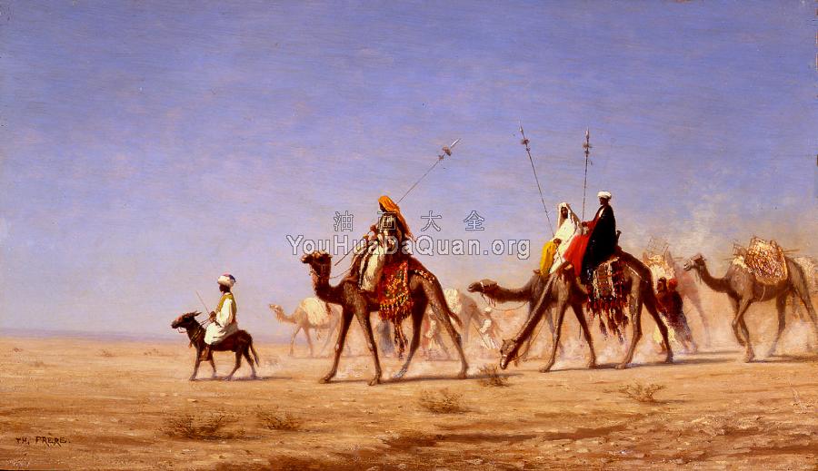 A Caravan Crossing the Desert - 查尔斯·西奥多·弗里尔